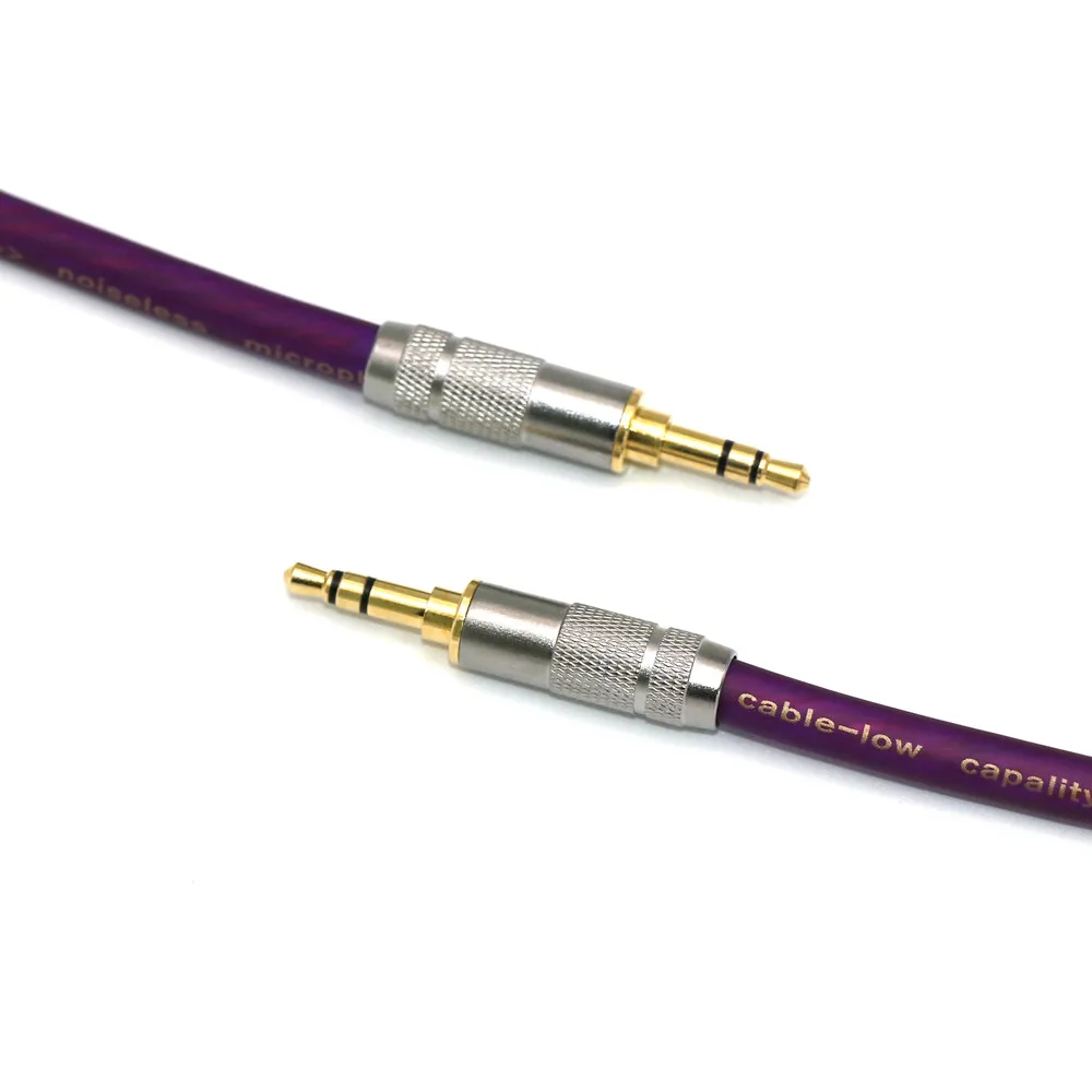 Cable auxiliar HiFi de 3,5mm para altavoz de Audio, conector TRS recto a TRS recto para guitarra, chapado en oro, Cable auxiliar para auriculares de coche