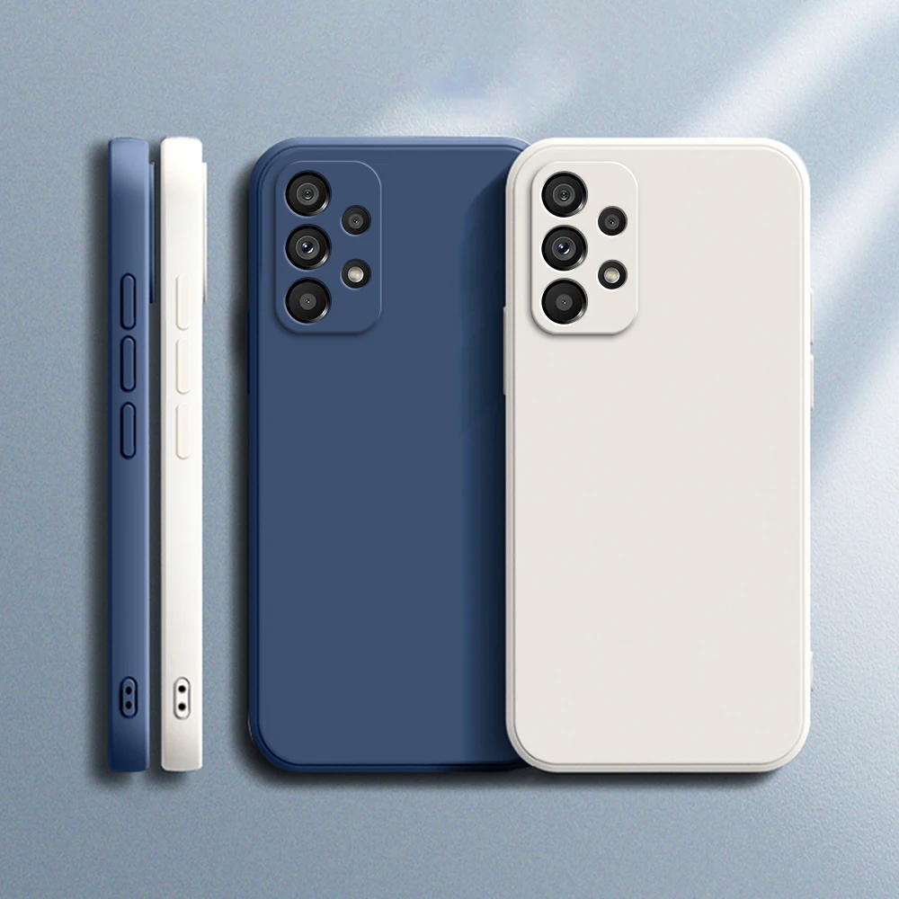 Funda de silicona líquida para móvil, protector suave para Samsung Galaxy A13, A23, A33, A53, A14, A24, A54, A73, A04S, A12, A22, A32, A42, A52, A52S, A72, 5G