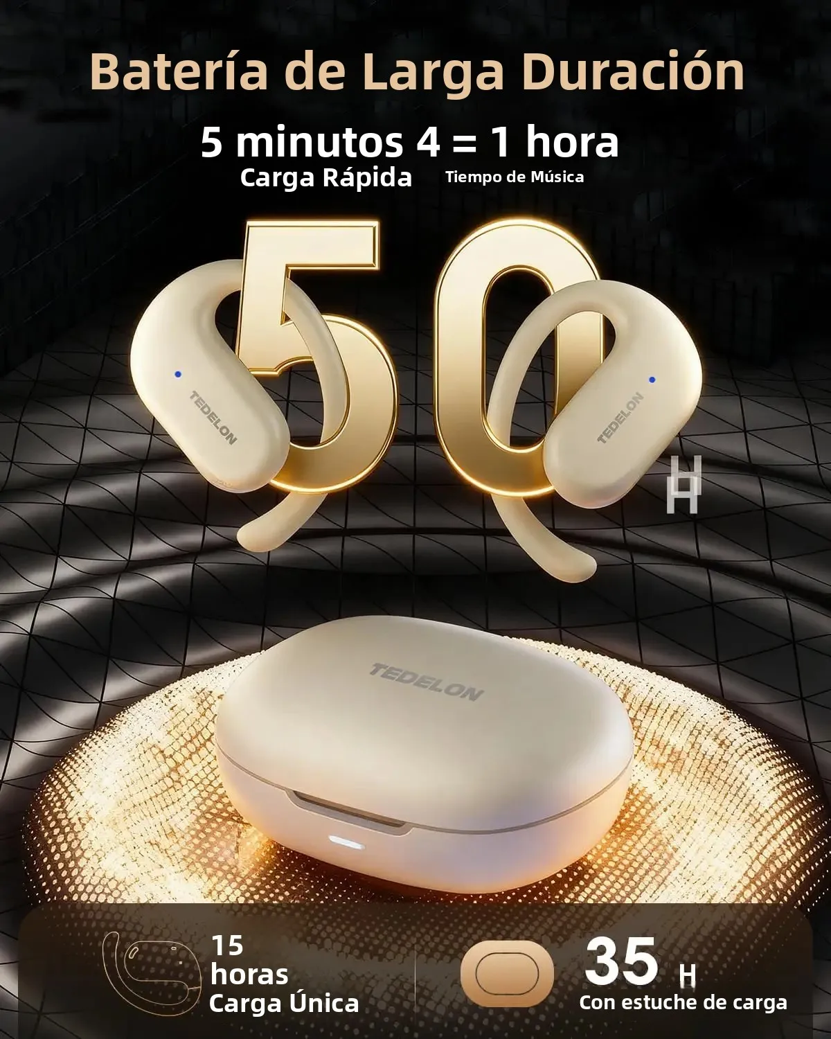 Tedelon F9 auriculares abiertos auriculares inalámbricos OWS Bluetooth 5,4 auriculares sonido HiFi TWS auriculares Bluetooth para ciclismo correr - imagen 5