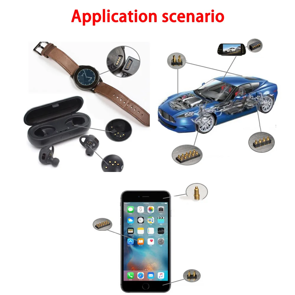 1 Uds conector Pin Pogo batería Pogopin contacto con resorte aguja SMD PCB 1,8 2 3 4 5 6 7 8 9 10 12mm - imagen 2