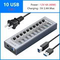 10 USB and US Plug