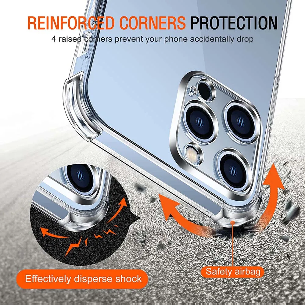 Funda de teléfono transparente a prueba de golpes para iPhone 16 15 14 Pro 13 12 Mini 11 Pro SE 2020 7 8 Plus X XR Xs Max funda de silicona TPU - imagen 4