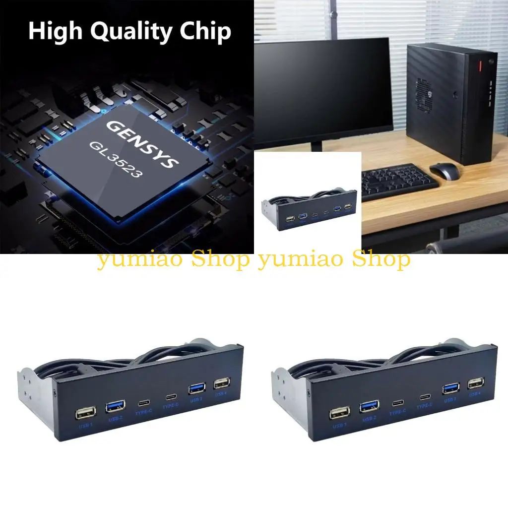 587B USB3.0/3.2 19PIN USB2.0 9pin a 2x USB tipo C + 2x USB3.0 + 2x USB2.0 cubo