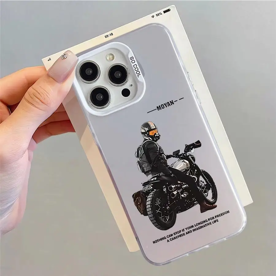 Funda para iPhone 14 15 16 Plus 16e 11 12 13 Pro Max carcasa suave locomotora masculina moda Cool - imagen 2