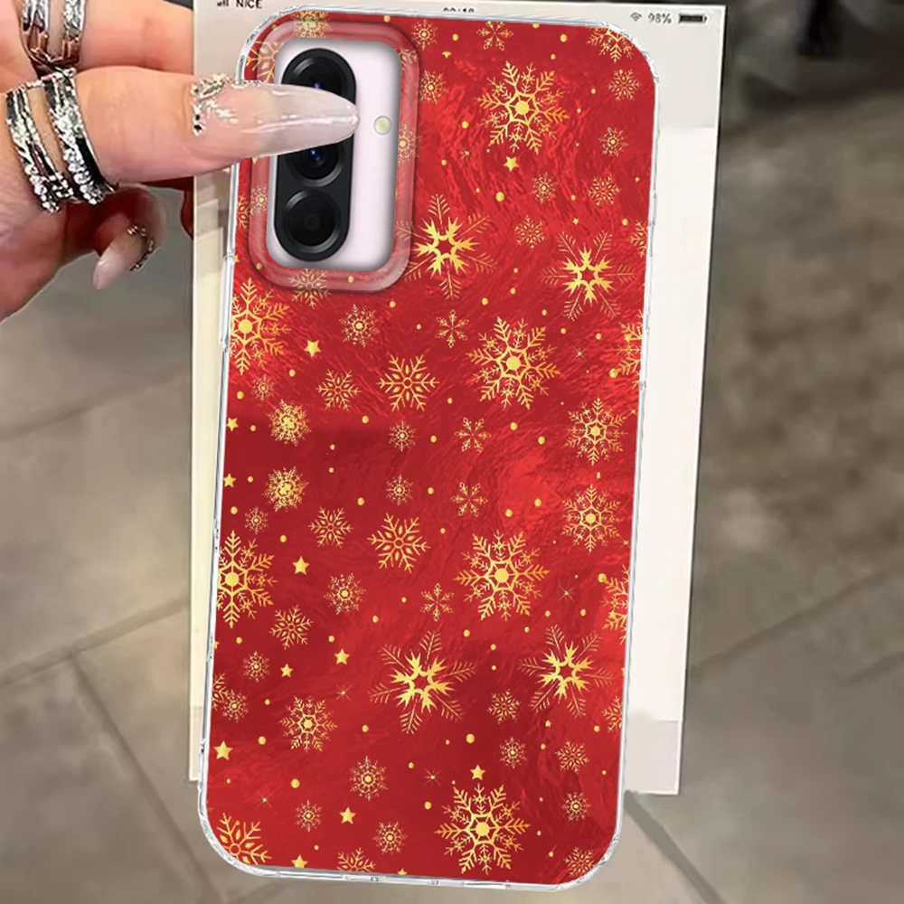 Funda de teléfono de regalo para niñas con copos de nieve de Navidad para Samsung Galaxy A56 A07 A17 A55 A36 A26 A16 A53 A06 A14 A24 A34 A54 A15 A12 - imagen 3