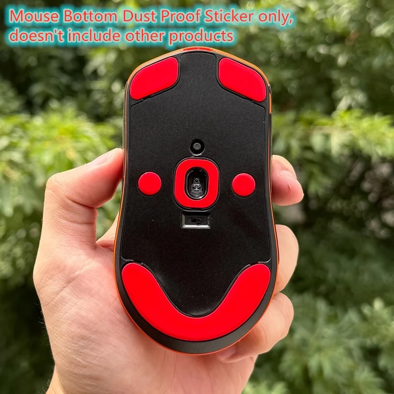 1 pieza de pegatina a prueba de polvo para parte inferior del ratón para Fnatic x Lamzu Maya X/Maya, pegatinas a prueba de polvo de fibra de carbono en negro transparente