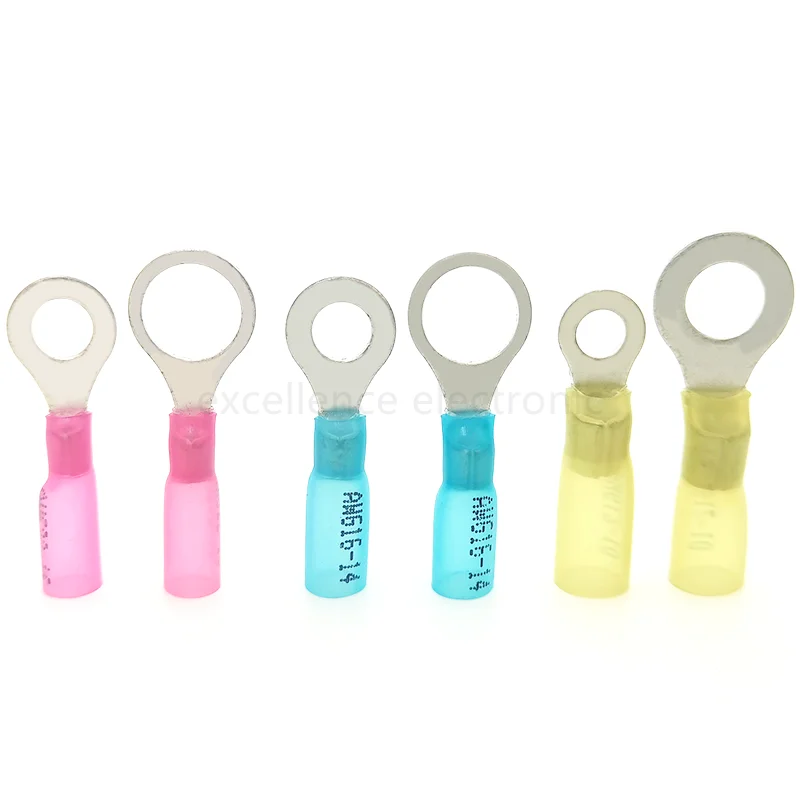 Terminal prensado en frío preaislado, Terminal Circular termorretráctil impermeable, enchufe macho y hembra, resorte de cableado rápido, 20 piezas RV