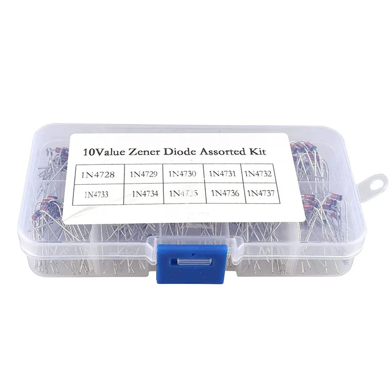 Juego surtido de diodos Zener de 200 piezas, 10 valores, 1W, 1N4728-1N4737, caja de muestra de 3,3 V-7,5 V - imagen 3