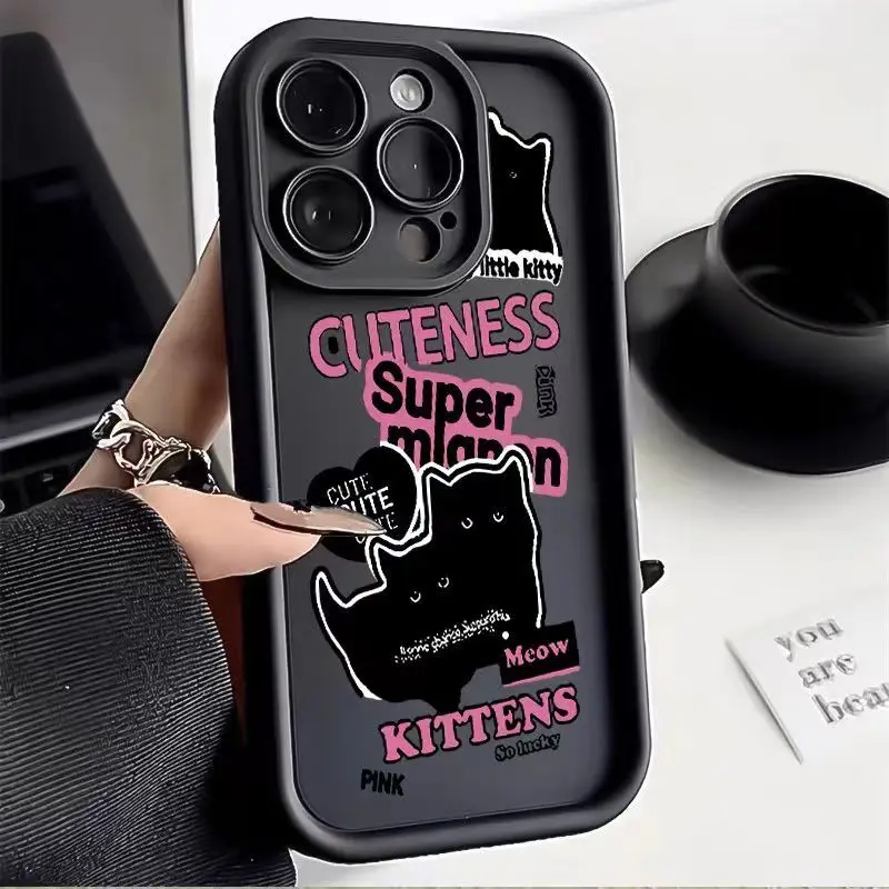 Redmi Note 13 11 12 Pro Plus 5G funda de teléfono de gato de dibujos animados para Xiaomi Redmi Note 13 4G 11S 12S 10S 10 Pro 13C 12C 4G - imagen 3