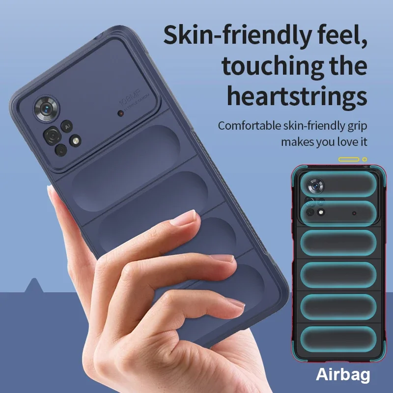 Funda de silicona para Xiaomi Mi POCO X6 X5 X4 Pro 5G M4 F4 GT, cubierta protectora para cámara, anticaída, forro de bolsa de aire