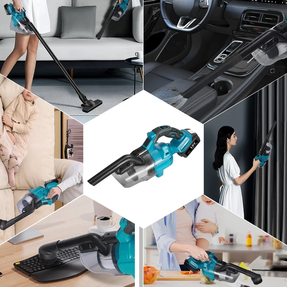 DE Stock-aspiradora inalámbrica DE mano con 6 tubos, 2 uds., filtro, aspiradora eléctrica para batería makita de 18V - imagen 4