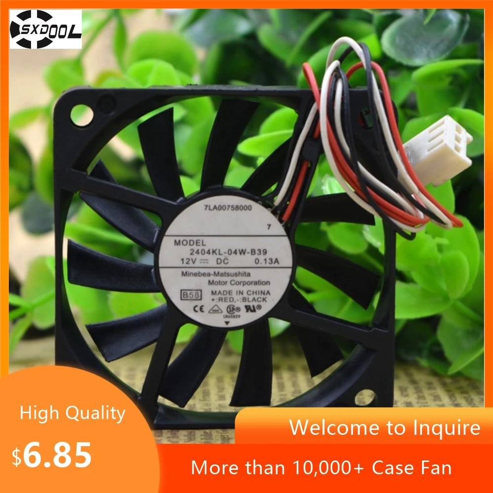 Para NMB 6cm Ultrafino 6010 12V 0.13A Ventilador con cubierta 2404KL-04W-B39 Refrigeración de PC, carcasas pequeñas de diseño compacto - imagen 2