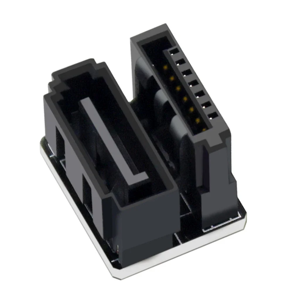 SATA 6GB 7Pin hembra a 7pin macho adaptador en ángulo de 180 grados placa base para escritorios SSD HDD - imagen 5