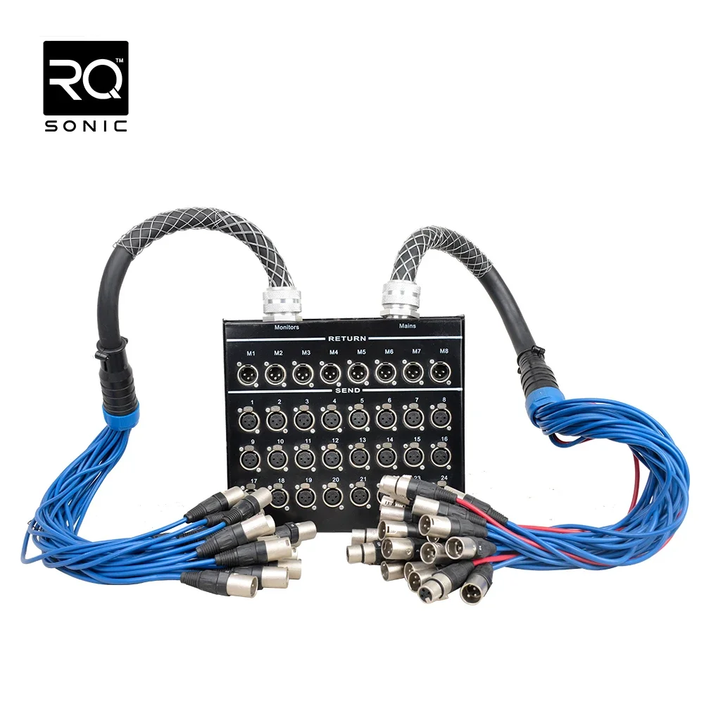 Audio profesional 32 canales XLR caja de escenario Cable serpiente BSS24X8-30/M24-10 altavoz caja de cartón COAXIAL cobre desnudo macho-hembra Ce - imagen 4