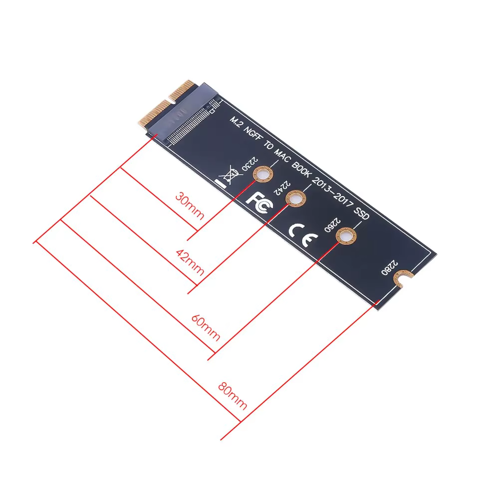 Tarjeta adaptadora de conversión M.2 NVME SSD para MacBook Air Pro Retina 2013-2017 NVME/AHCI SSD Kit mejorado para A1465 A1466 A1398 A1502 - imagen 5