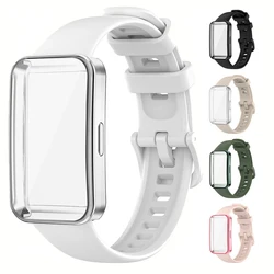 Funda blanda + correa de reloj de silicona para Huawei Band 10 9 8 accesorios de correa pulsera de repuesto correa Huawei band 10 9 8
