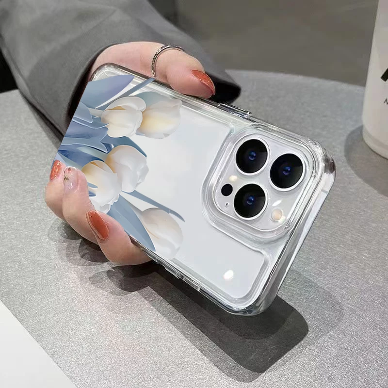 Funda de teléfono para Samsung Galaxy S24 Ultra 5G S23 FE S22 Plus S21 A55 A54 A15 A35 A53 A34 A33 con diseño de tulipán funda de silicona suave - imagen 4