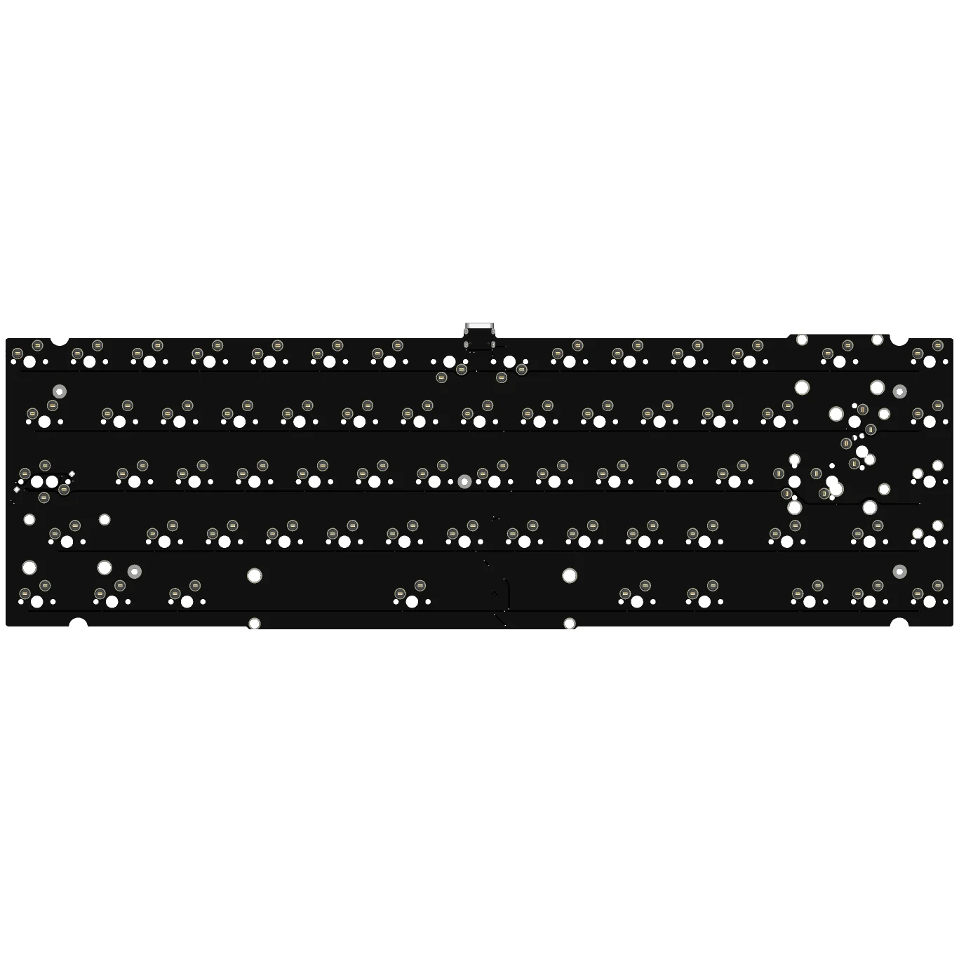 Kohaku 65PCB cableado monomodo intercambio en caliente compatible con VIA 1,6mm sin ranura accesorios de teclado mecánico de oficina para juegos personalizados