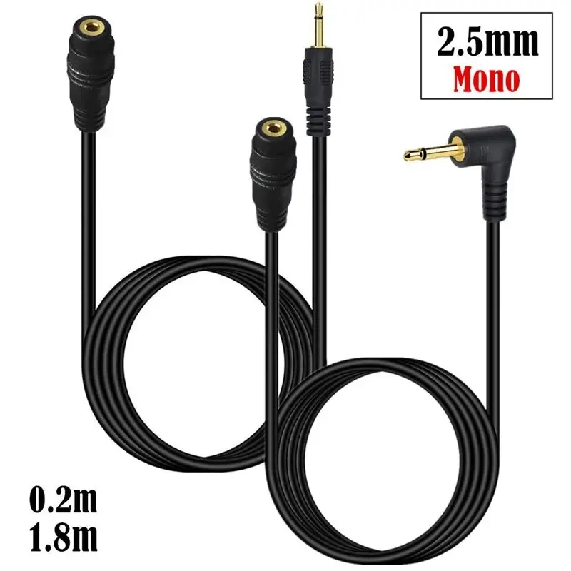 Cable de extensión de Audio para micrófono y auriculares con cable macho a hembra de 2,5mm, Cable adaptador de cobre puro chapado en oro mono de 3 polos y 4 polos