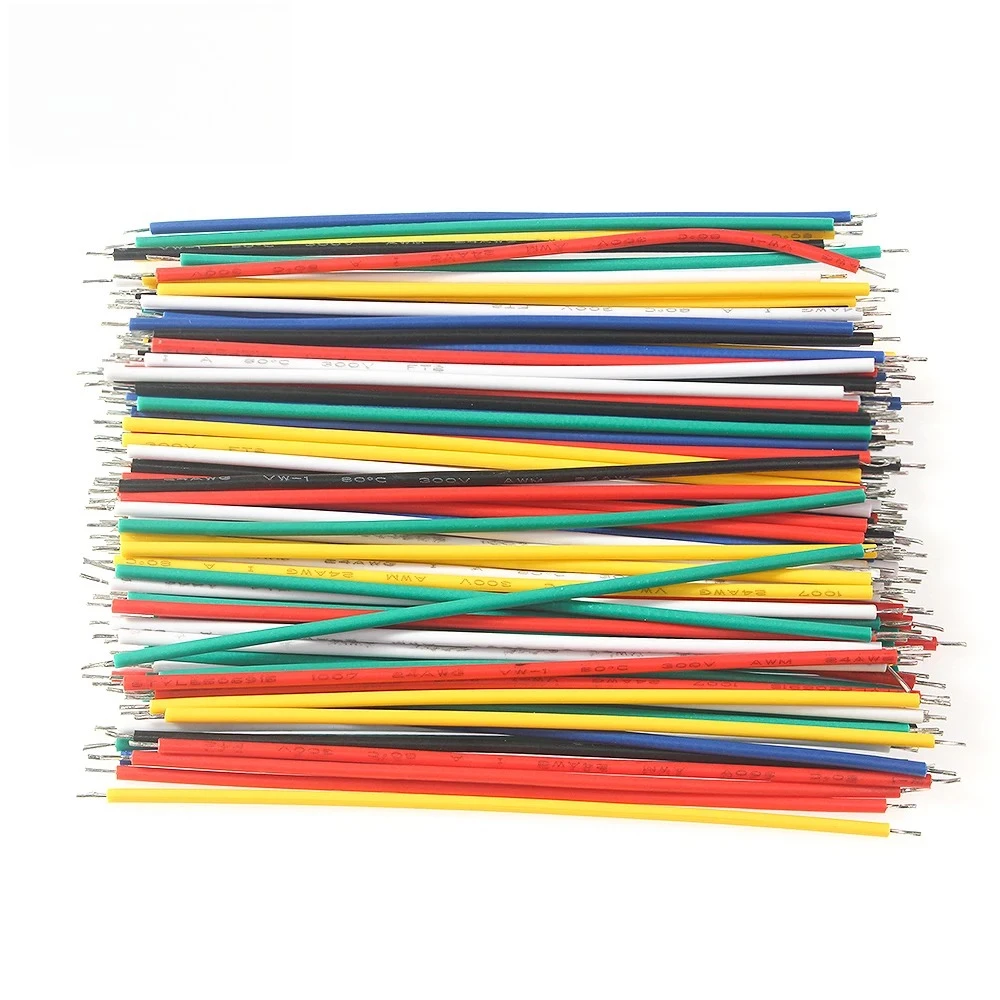 120 Uds 24AWG 26AWG 6 colores placa de pruebas chapada en estaño PCB Cable de soldadura Kit de cables de puente 8cm para proyectos electrónicos Arduino DIY - imagen 4