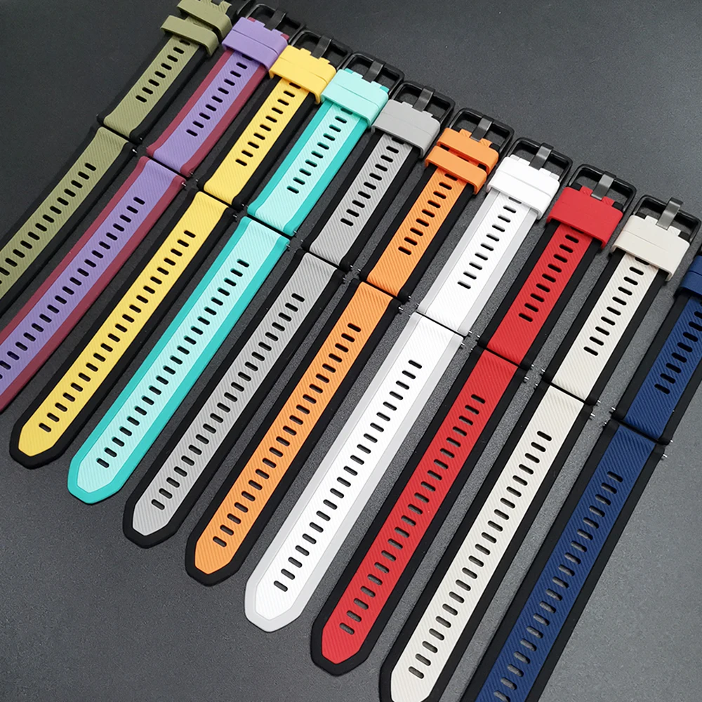 Correa deportiva de silicona de 22mm para Garmin Forerunner 570 265 255 Music/Vivoactive 4/Venu 3 2 para correas de reloj HUAWEI GT/Amazfit/Galaxy - imagen 2