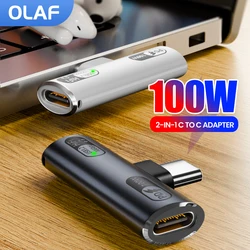Olaf Adaptador OTG USB-C 2en1 Auriculares Carga Rápida PD iPhone Samsung