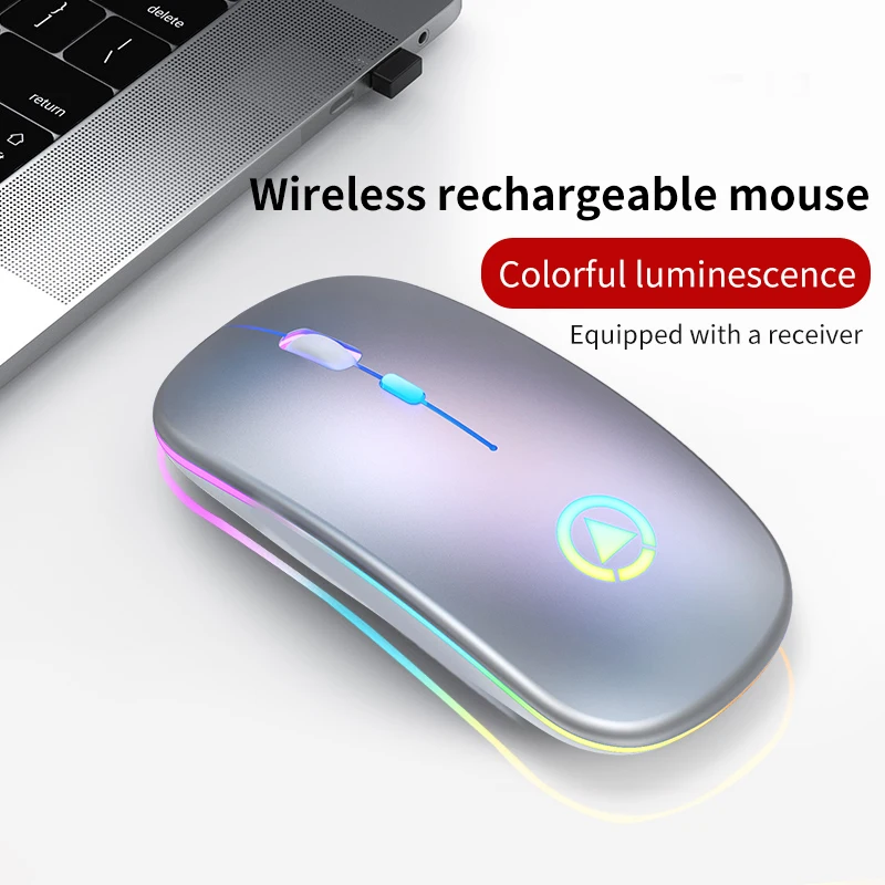 Ratón inalámbrico 2.4G Ratones ergonómicos recargables para PC/portátil/Macbook USB