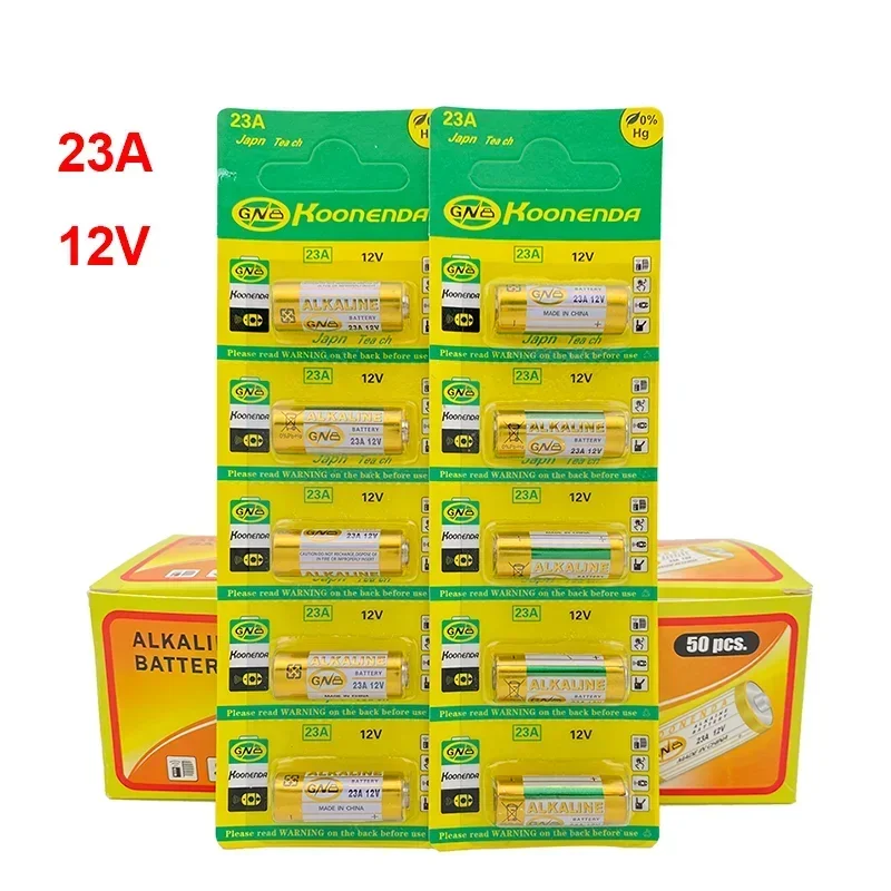 Batería alcalina de 12V de celda seca A23 23A 23GA A23S E23A MS21 V23GA GP23A LRV08 para alarma de coche, batería de timbre con Control remoto - imagen 3