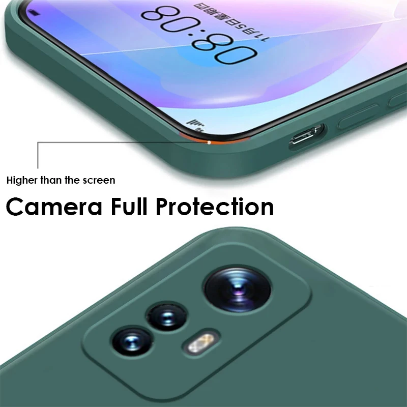 Mi 12 Mi12 12X 12S Lite Ultra Pro funda cuadrada de silicona líquida suave para Xiaomi Mi 12 Mi12 Lite 12X 12S 12 S Ultra Pro 12Pro - imagen 3