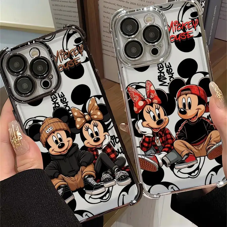 Funda transparente para Apple iPhone 15 13 16 XR 11 14 Pro 16Plus XS MAX 15Pro Max 11Pro 12 Disney Mickey Minnie Mouse Cool - imagen 2