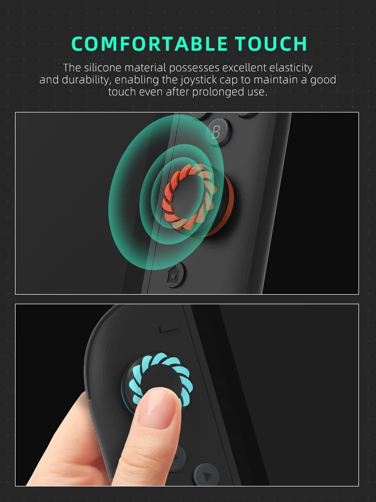 Tapas de agarre para pulgar DATA FROG, tapa Joy-Con para controlador de interruptor 2, accesorios de agarre protectores antideslizantes de silicona - imagen 2