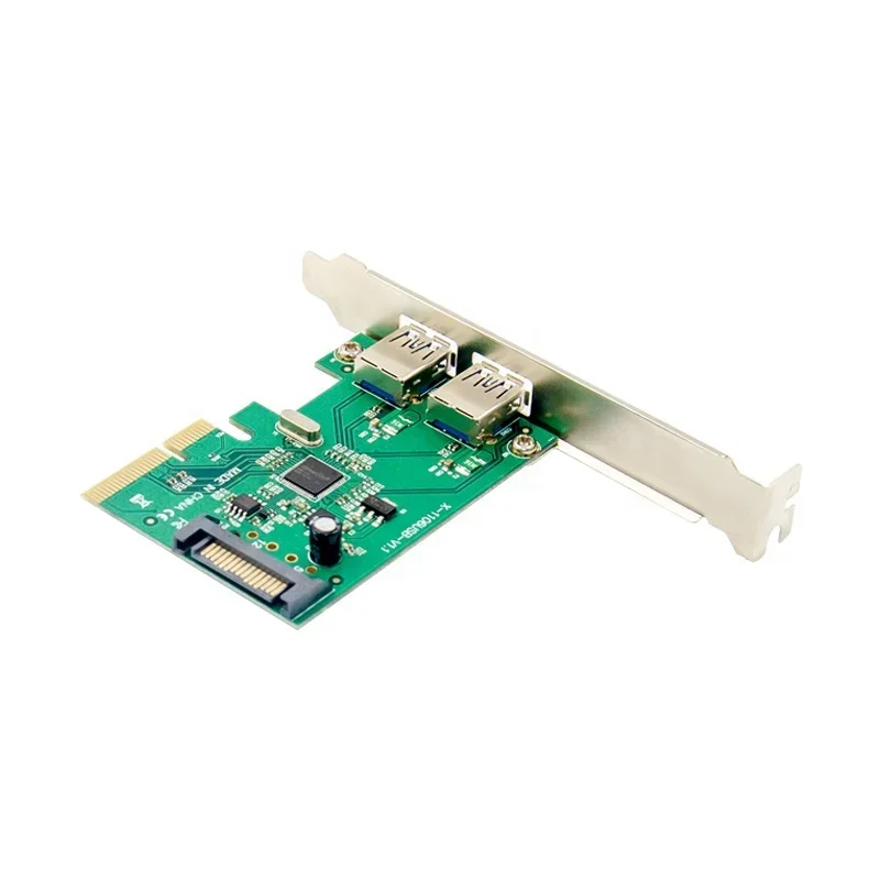 Tarjeta adaptadora PCI-E a 2 puertos USB 3,1, PCI Express 1x tipo A, tarjeta convertidora USB 3,0 de 2 puertos, Chipset AMS1142 - imagen 3
