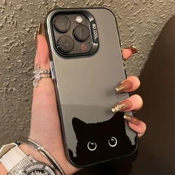 Funda Xiaomi Redmi 14C y Redmi Note con gato negro cromado