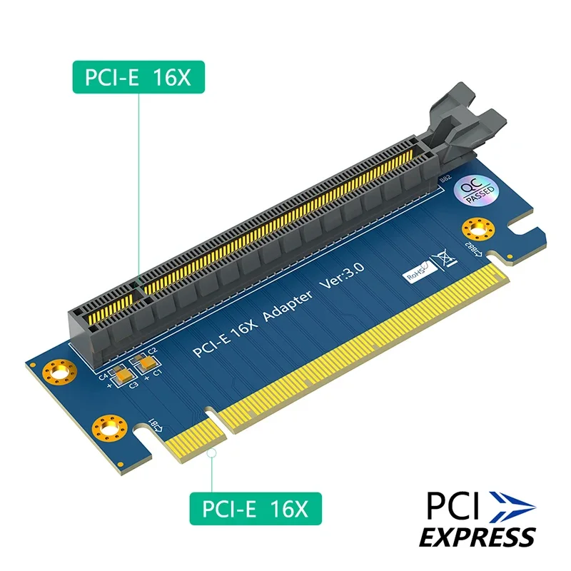 Extensor de tarjeta elevadora PCIE X16 PCI Express 3,0 16X macho a hembra convertidor de ranura de 90 grados para soporte de tarjeta gráfica chasis 1U 2U - imagen 3