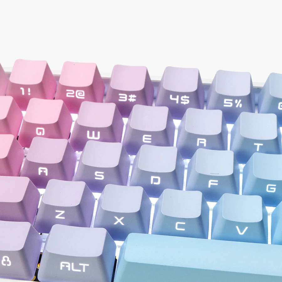 Blue Enchantress Teclas PBT para GK61/68/87 - Gradiente azul LED - imagen 2