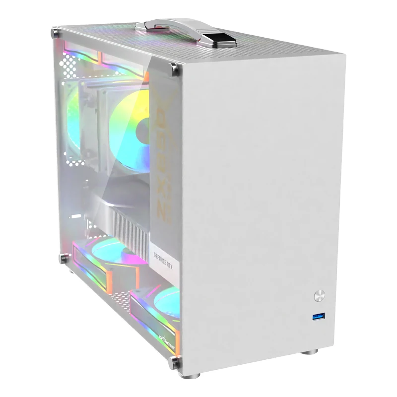 YueYing-funda portátil Mini-ITX MATX, placa base USB 3,0, Mini chasis de juego de escritorio, fuente de alimentación SFX/ATX - imagen 2