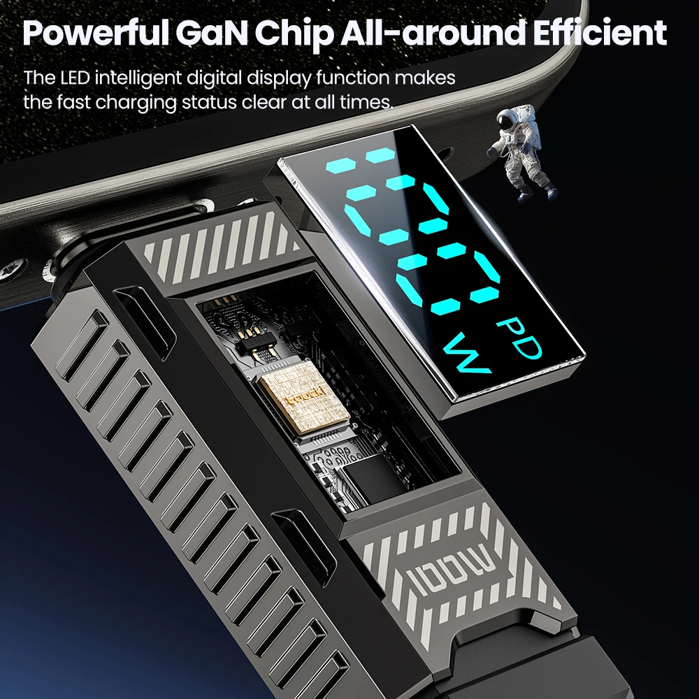 Toocki PD 100W tipo C a tipo C Cable para iPhone 15 5A pantalla LED de carga rápida Cable USB para Xiaomi 12 13 Poco Realme Macbook - imagen 4