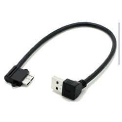 20cm USB 3.0 Right Angled A Plug To Micro B Male 10 Pin Short Adapter BIN/MicroB Cable For Mobile HDD
