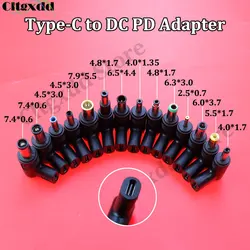 PD 20V 100W adaptador convertidor de corriente enchufe USB tipo C hembra a 4,5*3,0 5,5*1,7 7,4*0,6 conector DC para ordenador portátil para ASUS HP Dell