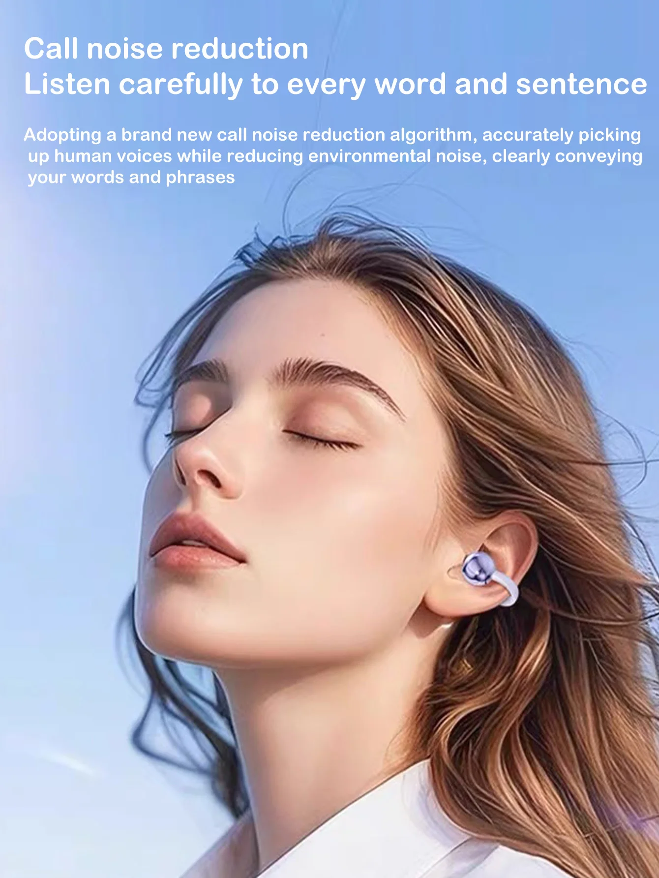 Auriculares Bluetooth con pantalla digital tipo clip para la oreja, con batería de larga duración, adecuados para juegos, trabajo de oficina y escenarios de estudio. - imagen 4