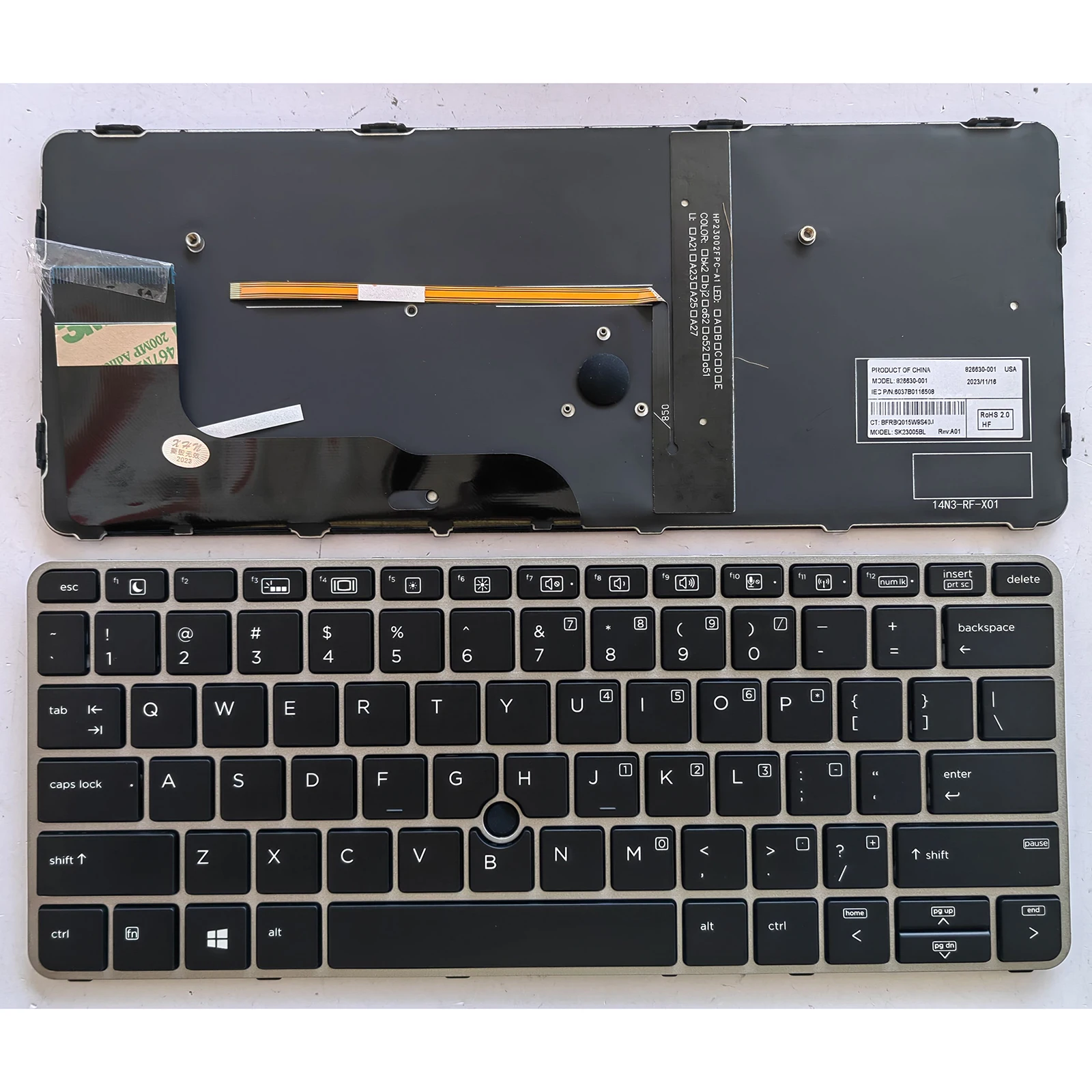 Teclado HP EliteBook 820 G3 820 G4 725 G3 725 G4 US retroiluminado 826630-001 sin puntero