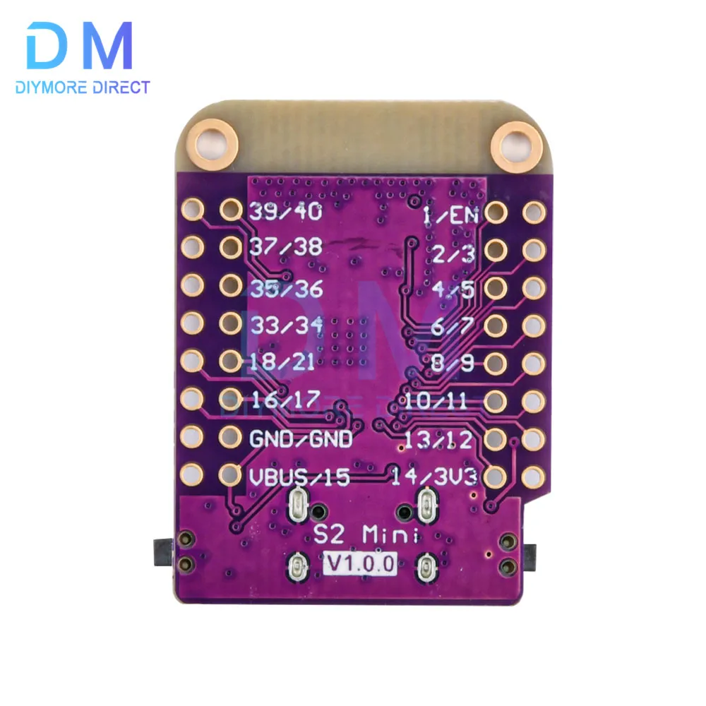 Mini placa WiFi piezas ESP32 S2, conexión tipo C, Flash, ESP32-S2FN4R2, 4MB, Compatible con MicroPython, 10 ESP32-S2 - imagen 3