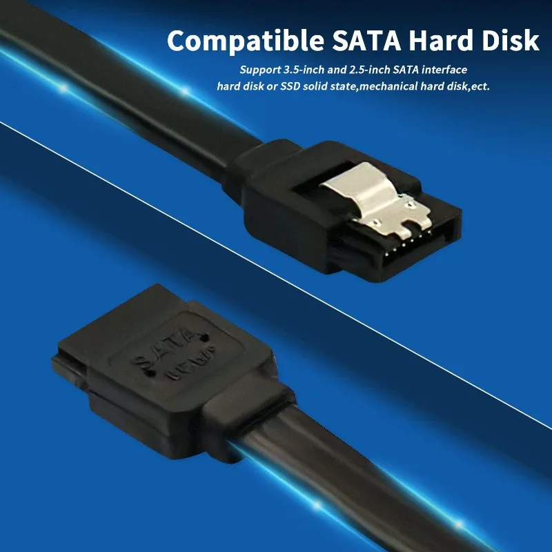 Paquete de 12 cables de datos SATA III de 6,0 Gbps, rectos, negros, con pestillo de bloqueo, paquete de cables SATA de 16 pulgadas para discos HDD, SSD, CD y DVD - imagen 4