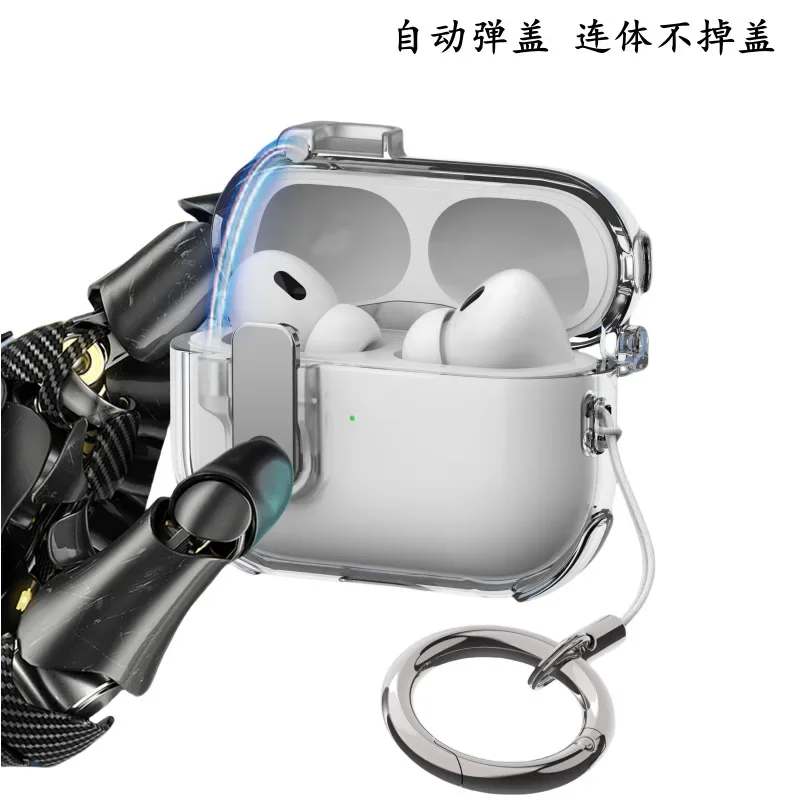 Funda magnética para auriculares con interruptor automático para Airpods 4, Funda protectora transparente para Air Pod 4 3 2 1, Funda suave transparente - imagen 3