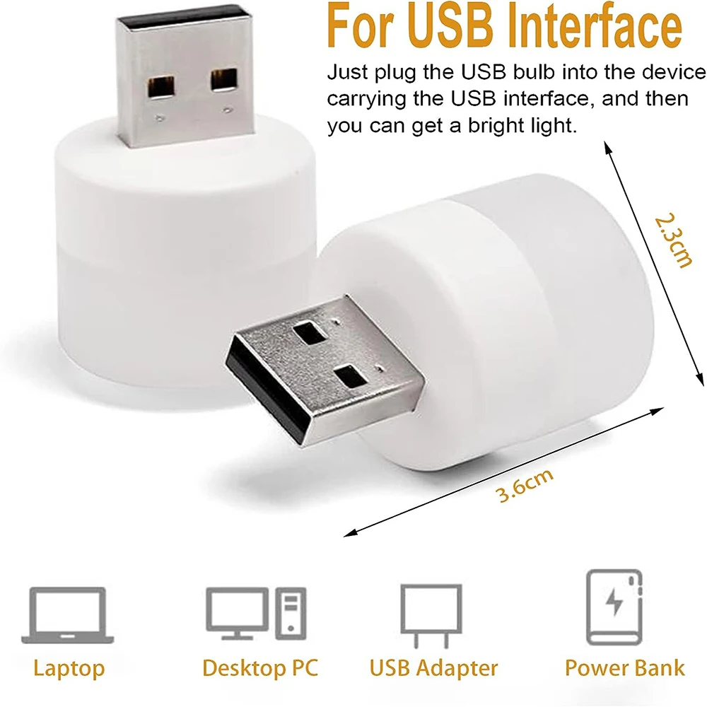 1/3/5/10 Uds. Luz nocturna USB bombilla LED enchufable blanca cálida luz portátil para el ambiente del hogar luz nocturna de lectura de ahorro de energía - imagen 2