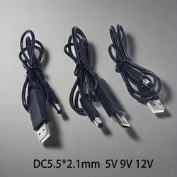 Cable Adaptador USB a DC 5,5x2,1mm Elevador 5V/9V/12V Arduino WiFi