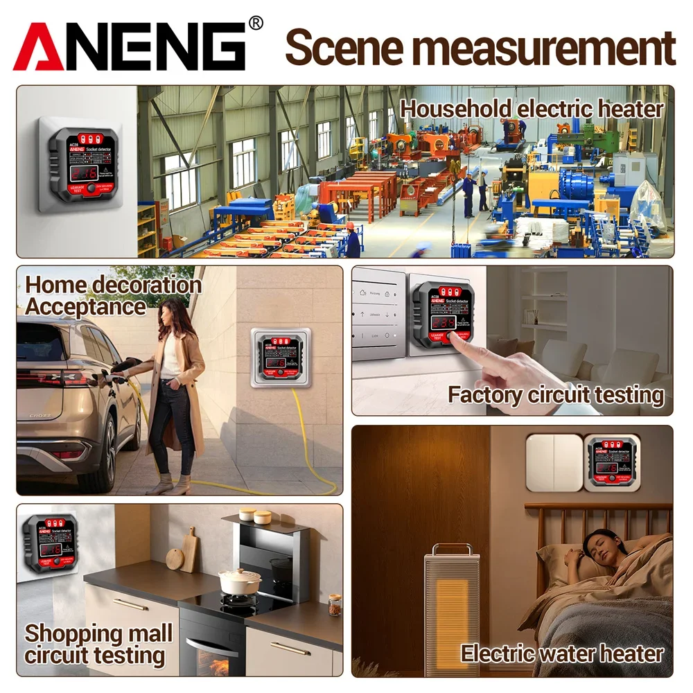 ANENG AC28 probador de potencia de enchufe Digital buscador de disyuntor enchufe UE/EE. UU. 250V 50Hz/60Hz enchufe Detector de polaridad probador de voltaje - imagen 5
