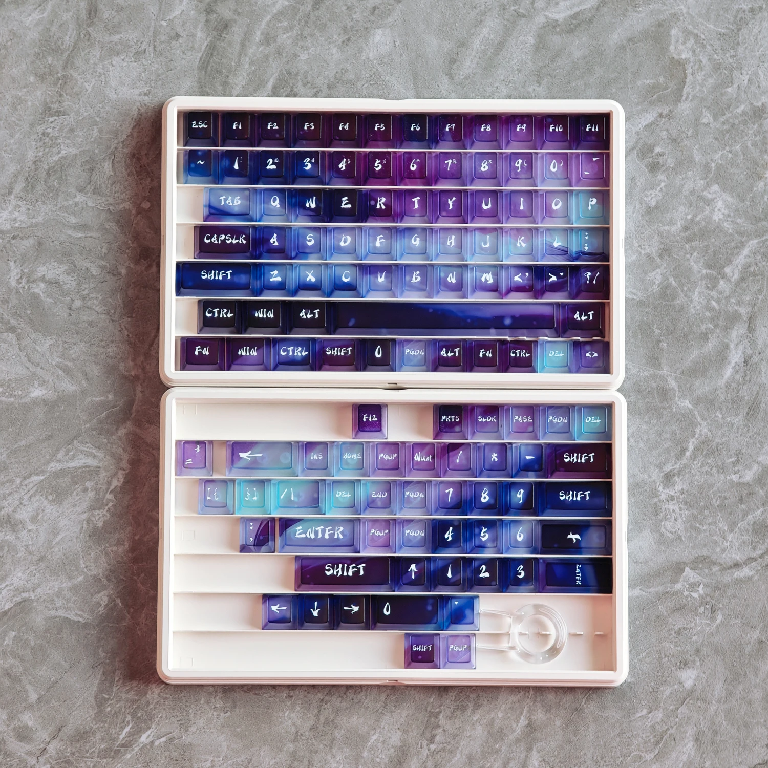 Aurora Polar Light Keycaps 115 Keys PC Fog Translucent Cherry Purple Color for AULA F75 60 68 75 87 104 Mechanical Keyboard - imagen 5