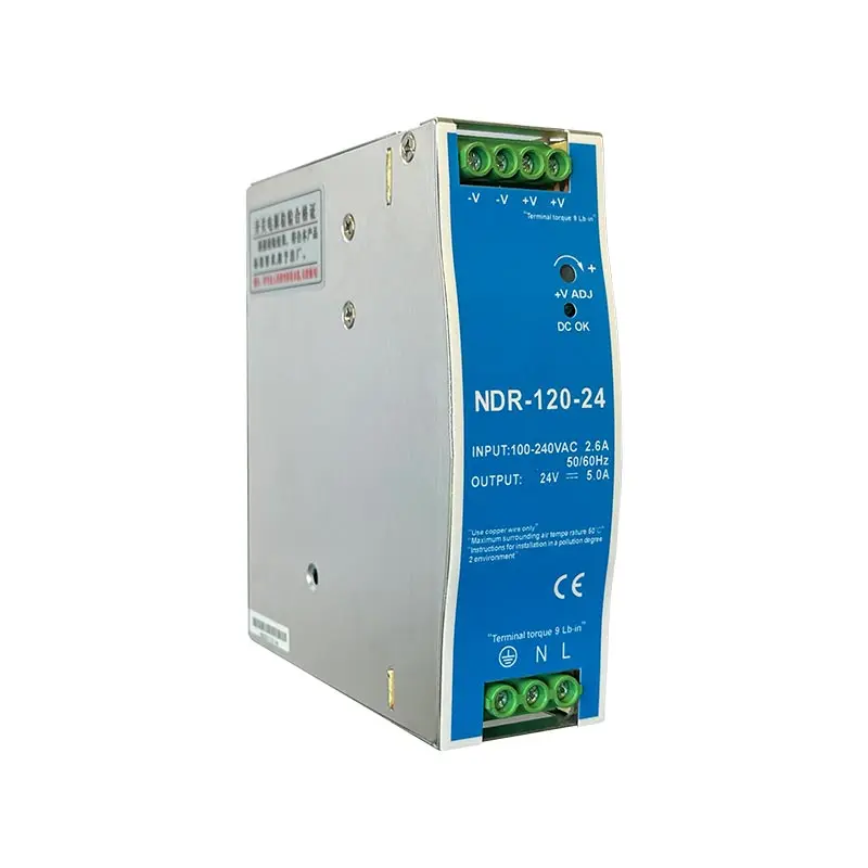Fuente de alimentación conmutada de salida única, 12V, 24V, 48V, NDR120W, 100-120Vac/180-240VAC, carril DIN Industrial montado AC a DC - imagen 4