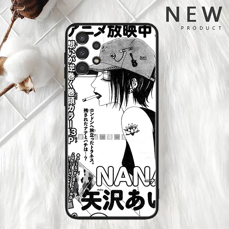 Nana Osaki Anime para Samsung A73, A72, A54, A53, A52S, A34, A33, A32, A24, A23, A22, A14, A13, A03S, A02S, funda de teléfono suave negra - imagen 3